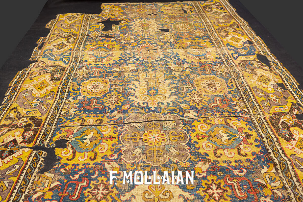Frammento di tappeto caucasico antico Karabakh (Qarabağ) n°:54098204